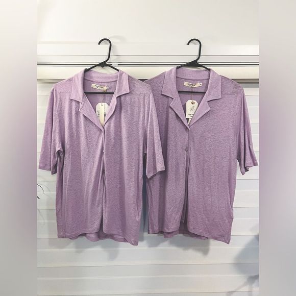 💜Nice Things💜 Linen Polo Shirt / Size XL - Picture 2 of 4